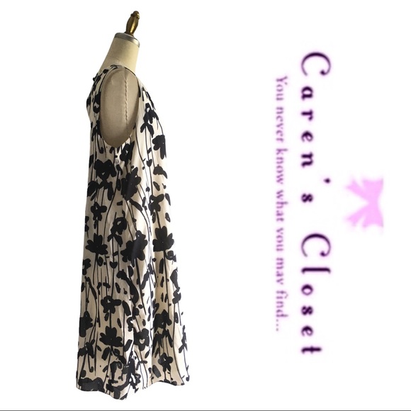 Philosophy Republic Black & Cream Abstract Flower Print Swing Dress - Picture 5 of 8